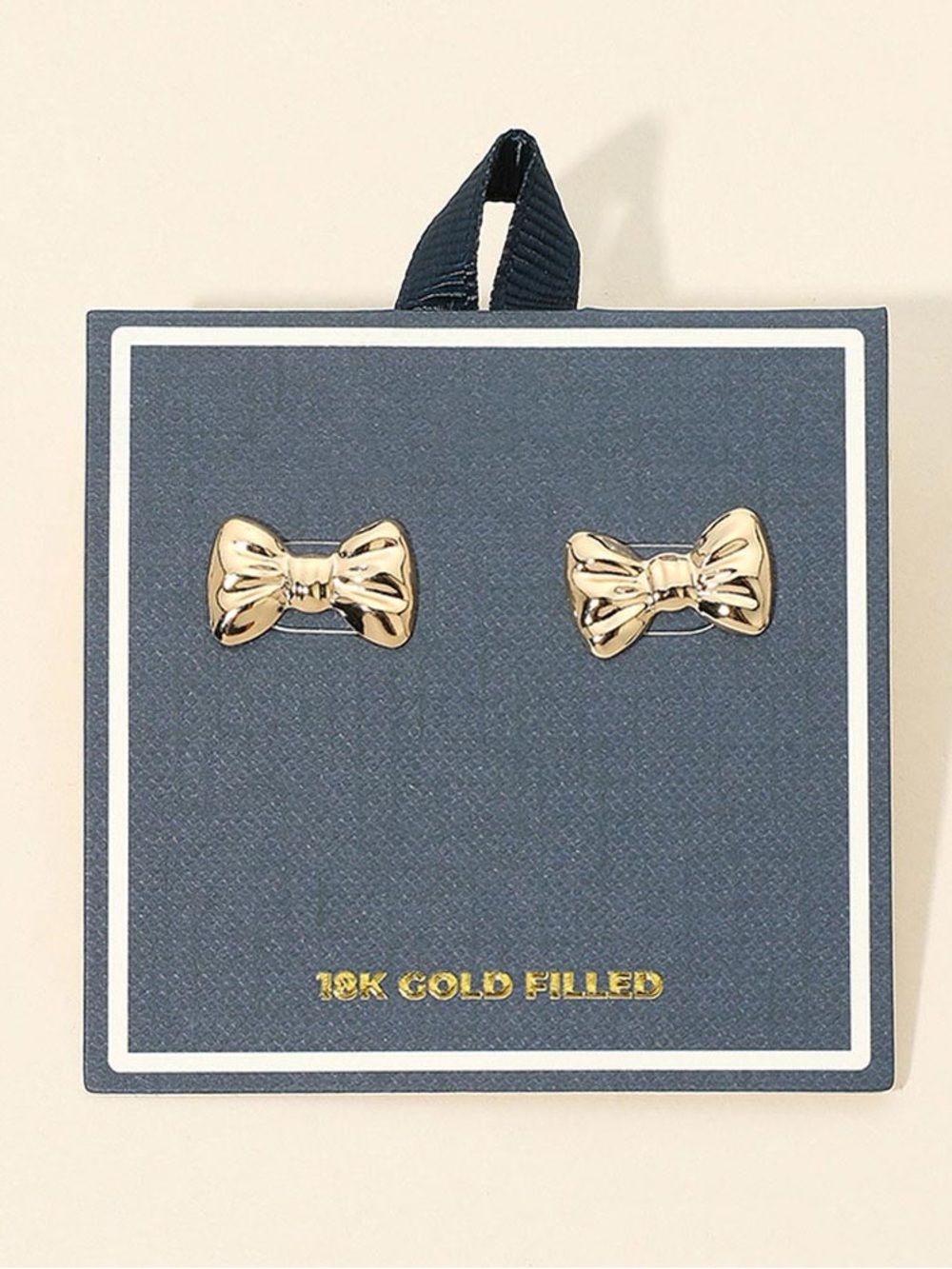Gold Bow Stud Earrings - 18K Gold Filled